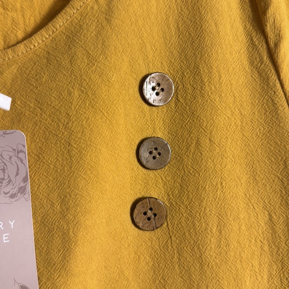 Yellow Dress NWT Emery Rose Dress‎ asymmetrical hem women’s XL lightweight - Picture 3 of 13
